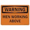 Signmission OSHA Warning Sign, Men Working Above, 24in X 18in Aluminum, 18" W, 24" L, Landscape OS-WS-A-1824-L-19688 - alternate 1